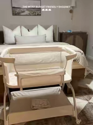 And it is so pretty 🤎🧸🫶🏼 #bassinet #baby #babyregistry #babymusthaves #pregnant 