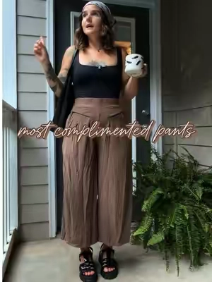 People ask me about these pants all the time 🤎✨ #styleinspo #gauchos #TikTokshopbacktoschool #fallfashion #summeroutfits 