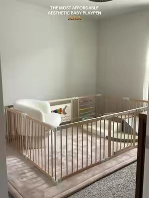 Budget friendly and you don’t have to sacrifice your aesthetic 🤎 #Baby #BabyPlay #Playpen #BabyRegistry #6Months 