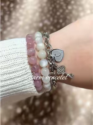 love my new charm bracelet 🗝️🖤 #charmbracelet #bracelet #jewelry #fashioninspo #braceletstack 
