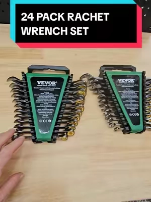 VEVOR 24 PACK RACHET WRENCH SET, STANDARD AND METRIC, 72 TEETH WRENCHES, IN ORGANIZER RACK. #rachetwrench #tools  #wrench #tiktokshopcreatorpicks #TikTokshopbacktoschool @Haidee_Collab @VEVOR Store @CreatorCollab_Mabel 