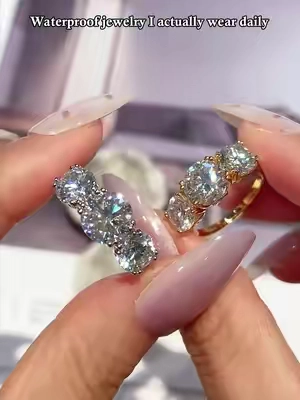 Waterproof jewelry I actually wear daily #moissanite #jewelry #ring #backtoschoolshopping #gift 