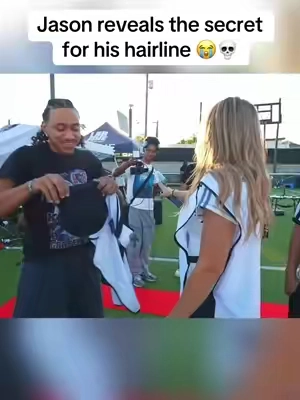 Jason reveals the secret for his hairline..