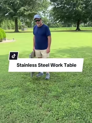 Folding Stainless Steel Commercial Work Table 48 x 24  inch with 300 lbs Working Load #stainlesssteeltable #worktable #foodprep #tiktokshopcreatorpicks #TikTokshopbacktoschool @VEVOR Home Improvement 