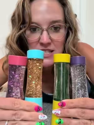 Visual stimming is 100% a thing! 💙 My kids LOVE these light-up water glitter tubes, and they’re such a fun way to get that visual input they’re looking for. They can’t come with us in the car, but they’re perfect for fidgeting with on the couch and watching the glitter move. ✨ Such a simple sensory activity that keeps them engaged! #VisualStimming #SensoryPlay #SensoryTools #SpecialNeedsParenting #autism 