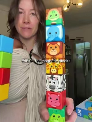 My two year old knows all of these animals now! #screenfreeplay #montessori #magneticblocks #toddler #toddlertoy 