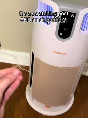 This air purifier scratching post is way too sick! #meowant #airpurifier #cat #pets #pethair 