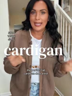 @kaylie’s fashion finds 🤎✨ my absolute favorite waffle knit cardigan for fall 🤟🏼🤎 #cardigan #cardiganoutfit #fallclothes #falloutfit #falljacket 