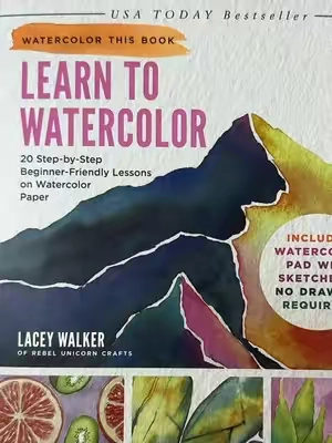 learning watercolor doesn’t have to be intimidating 🎨 this beginner friendly watercolor book has step-by-step lessons AND pre-drawn sketches   #watercolor #watercolorforbeginners #watercolorpainting #beginnerwatercolor #craft 