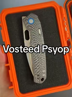 The Vosteed Psyop features a 3.32-inch ELMAX drop-point blade, unique Current Micarta handles, a top liner lock, ceramic bearings, and a reversible deep-carry clip. #Vosteed #VosteedPsyop #EDCKnife #PocketKnife #EverydayCarry