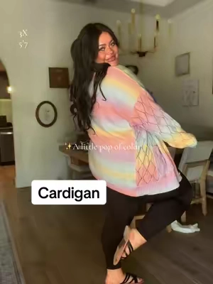 Colorful Cardigan ✨🤍 #plussizefashion #curvyfashion #cardigan #TikTokshopbacktoschool #layeringoutfits @Bloomchic 
