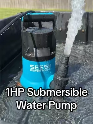 SEESII 1HP Submersible Water Pump with 4,755 GPH flow rate and 23ft hose kit. #SEESII #WaterPump #SubmersiblePump #SumpPump #WaterRemoval