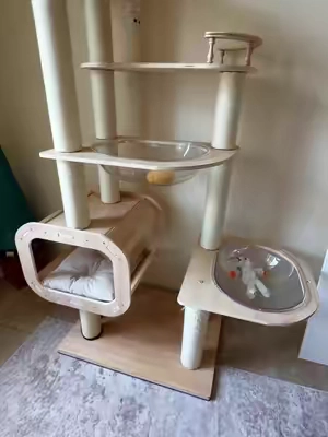 The aesthetic cat tree that actually fits multiple cats 🐱 #cattree #cattower #catsoftiktok #catlover #tiktokshopcreatorpicks 