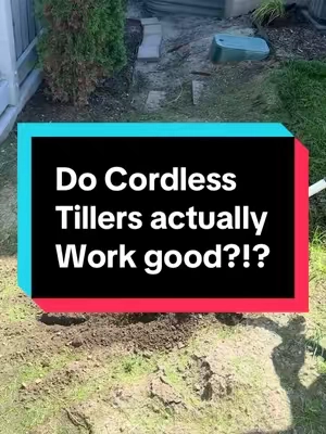 This saves my back so much #tiller #cordlesstiller #soarfly #lawncare #gardentool 