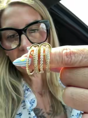 Stunning ring stack #pavoi #ringstack #goldjewelry #statementjewelry #TikTokshopbacktoschool 