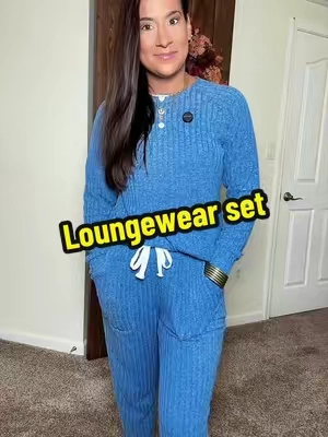 A two piece lounge set that is so soft and lightweight it’s perfect for fall! @WIHOLL #loungeset #comfyclothes #pajamas #loungewear #TikTokshopbacktoschool 