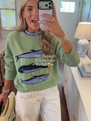 VERY limited stock though- these will FLY off the shelves 🐟 🤍!! SO cute for my coastal gals!😍 wearing size M and I’m 5’9! #coastalgranddaughter #boujeeonabudget #grandmillenial #affordablefashion #nantucket