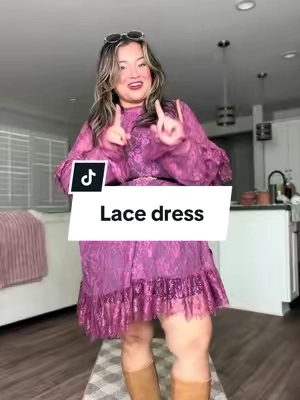 Comfiest lace cover up dress I’ve tried on! #lacedress #plussize 