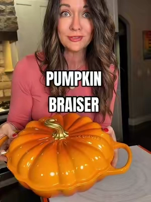 Replying to @devtabbi  This is the one! This Le Creuset 2.75 quart pumpkin braiser is going to be the dish that everyone talks about at fall gatherings. Not only is it beautiful cookware, it is going to double as beautiful decor in your kitchen. #pumpkinbraiser #lecreuset #cookware #thanksgivingvibes 