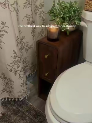 what’s prettier than adding storage without making your bathroom feel cluttered? 🤎 this little nightstand fit perfectly in that awkward space and holds everything ✨ #TikTokShopCreatorPicks #TikTokshopbacktoschool #BathroomDecor #HomeFinds #SmallSpaceStorage 