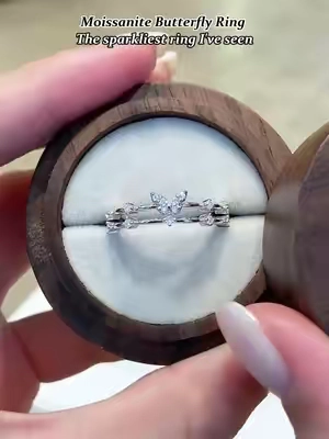 Moissanite Butterfly Ring🦋💍The sparkliest ring I've seen💎✨#moissanitejewelry #TikTokshopbacktoschool #GRA #fyp #affordable #ring #giftguide #diamond #moissanitering #beautiful #delzzad #diamondtester #viral #moissanite #butterfly #butterflyring 