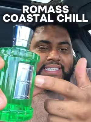 ROMASS Coastal Chill really is the beach in a bottle 🌊 Fresh citrus, fruity black currant, salty marine notes, musk and woody depth make this an easy summer-to-fall transition fragrance. Check the cart for today’s offers + free shipping! 👀 - #ROMASS #CoastalChill #MensFragrance #CologneTok #MackMotivates 