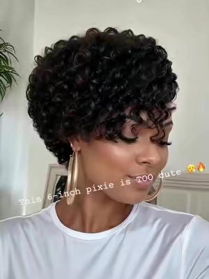 Short hair, BIG attitude 😍 This curly pixie is giving salon-fresh without all the extra work! #PixieCutWig #CurlyPixieWig #HumanHairWig #BackToSchool #Sohochic 
