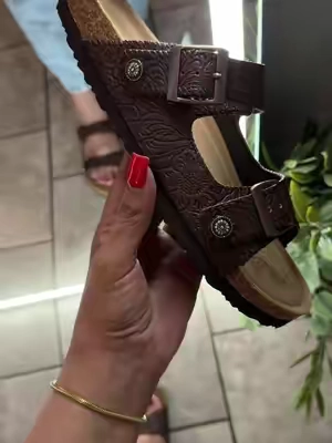 Estas sandalias son hermosas 😍❤️son ajustables de la parte de arriba, son súper cómodas y suavecitas😌❤️#sandals #womensandals #westernstyle #sandalias #tiktokshopcreatorpicks 