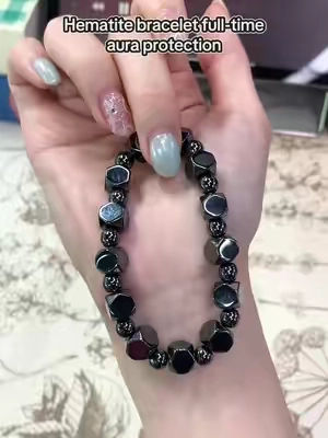 Hematite bracelet full-time aura protection#tiktokshopsummersale#TikTokshopbacktoschool#bracelets#protection#lawofattraction 