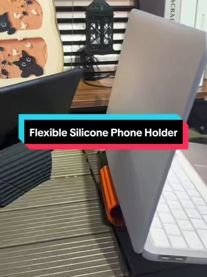 This ultra-flexible silicone stand lets you adjust the angle however you like, holds your tablet securely, and folds up easily when not in use. Click the little yellow shopping cart in the bottom left corner to take it home!#phonestand #contentcreator #summerfinds #techaccessories #phoneholder 