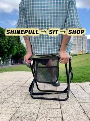 Wish you had somewhere to sit while shopping? This portable stool is your perfect shopping companion. #WeeklyDeals #TikTokshopbacktoschool #traveltips #travelhacks #Portablelifestyle XJY YHSJ‑1