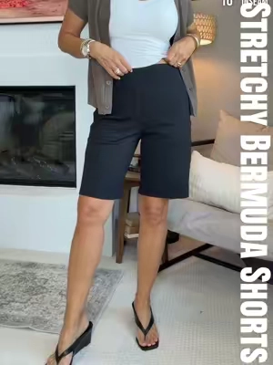 ✨Work or weekends~the shorts you can just throw on and go in. ✨ #bermudashorts #longshorts #stretchyshorts #workshorts #yogashorts 
