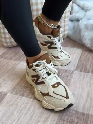 New Balance really said pumpkin spice season starts with your shoes 🤎☕️🍂 These 9060s are THE neutral sneaker for fall. #newbalance9060 #fallstyle #neutralstyle #womenssneakers #TikTokshopbacktoschool 
