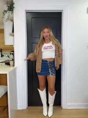 This skirt is so cute for country concerts! #skirt #miniskirt #countryconcertoutfit #fashiontiktok #windsorambassador 