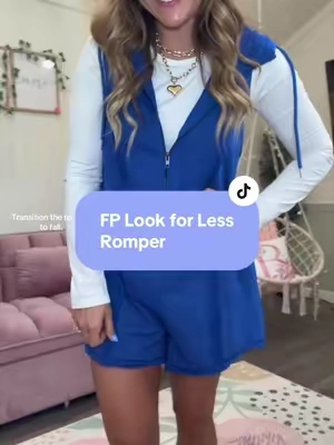 The viral FP look for less romper makes a super cute fall outfit if you add a long sleeve! No need to put them up yet! @TanmingFashion 
