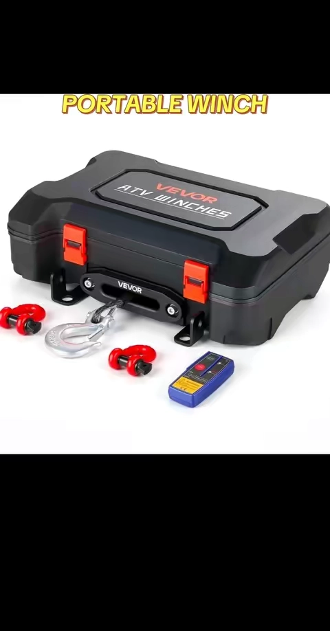 VEVOR PORTABLE WINCH, 12V DC ELECTRIC WINCH WITH SYNTHETIC ROPE, WIRED OR WIRELESS REMOTE, BOX STYLE RECOVERY KIT WITH CLEVIS HOOK, FOR ATV, UTV, OFF ROADING. #winch #portablewinch #vevor  #tiktokshopcreatorpicks #TikTokshopbacktoschool @Haidee_Collab @VEVOR Store @CreatorCollab_Mabel 