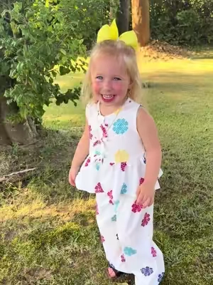 Happy Sunday from Indy! She is loving this 2 piece set from Tik Tok Shop #fyp #church #2pieceset #toddlermom #tiktokshop