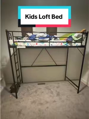 My sons excitement when he saw his new bed made it worth it!  #loftbed #kidsbed #bed #platformbed 