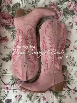 every girl needs pink boots 🎀#western #cowgirlboots #boots #westernoutfits #rodeooutfits rodeo jaripeo outfit inspo ideas pink cowgirl boots girly aesthetic 