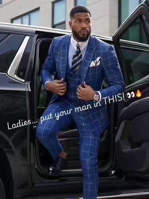 Okayyy this blue 3-piece suit is SHARP! 😮‍💨🔥 Definitely giving best dressed in the room. #MensThreePieceSuit #MensSuit #MensFormalWear #MensFashion #Sohochic 