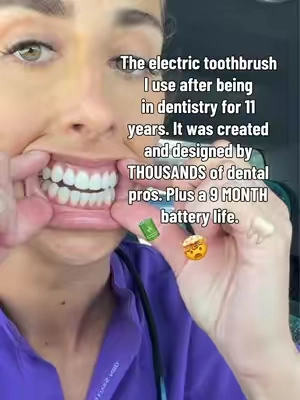 Imagine only charging your electric toothbrush 1x a YEAR. 🤯This electric toothbrush is an absolute game changer 🙌🏼 The fact that I only have to charge it about once every 9 months, even while brushing twice a day for the full two minutes, is incredible! It removes up to 10x more plaque than a manual toothbrush, helping support healthier teeth and gums, fresher breath, and potentially fewer expensive dental problems down the road. 🦷✨ And as a dental hygienist, I love that it was created and designed with the input of thousands of dental professionals who are constantly working in people’s mouths. You get 5 customizable brushing modes, an easy-to-read LED screen, a pressure sensor to help protect your gums, and an industry-leading 9-month battery life. If you’ve been thinking about upgrading to an electric toothbrush, this is the one I’d look at. 🪥 #electrictoothbrush #toothbrush #toothbrushholder #cleanteeth #whitesmile 