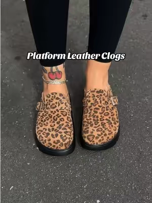 I really can’t believe how affordable these are and the leopard print is perfection 🤩 @EVELLYHOOTD US #leopard #leather #platformshoes #clogs #falloutfits 