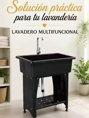 Fregadero utilitario con grifo y estante inferior, ideal para lavandería, garaje, jardín y áreas de trabajo donde necesitas un espacio práctico para lavar y organizar. #UtilitySink #LaundrySink #GarageSink #TikTokshopbacktoschool #tiktokshopcreatorpicks @Karlhome US 