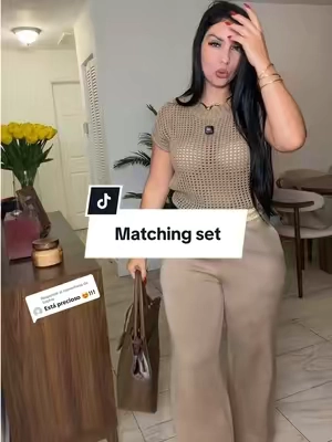 Respuesta a @Sophie   ANRABESS Women's Summer 2-Piece Crochet Sheer Knit Round Neck Shortsleeve Sweater Top & Wide Leg Pants Matching Clothes Set, Comfortable for Vacation & Going Out #t#tiktikshopcreatorpickst#TikTokshopbacktoschoolm#matchingset2#2piecesetw#womenswear