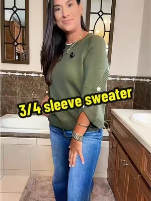 The perfect transition sweater from summer to fall! @DOKOTOO-US #sweater #fallfashiontrends #lightweightsweater #threequartersleeve #TikTokshopbacktoschool 