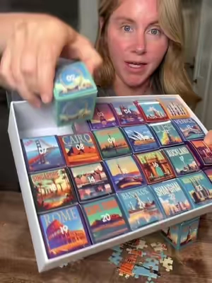 Already selling fast! 24 puzzles for everyday in December! Complete 1,000 piece puzzle #puzzle #adventcalendar #giftforher #giftformom #countdowntochristmas 