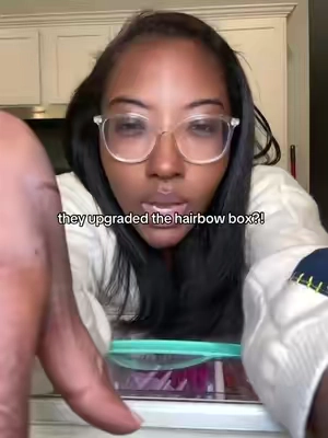 Whether you’re using it as a hairbow box like we are or for crafts it’s the perfect way to keep your stuff organized and neat. #blackgirlhair #organizedhome #homefinds #declutter #organizers 
