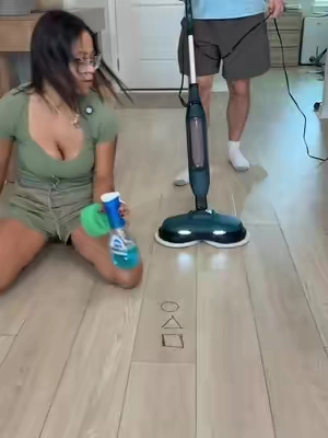 This has made such a difference in our floors! #spinmop #spinningmop #steammop 