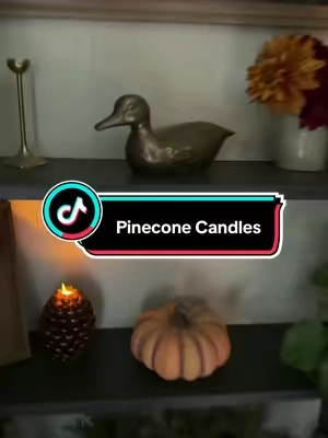 These flameless pinecone candles add a cozy vibe to your space 🍂