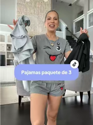 Pajamas de moda en paquete de 3 #pajamasets #pajamaset #TikTokshopbacktoschool #pijamaset #pijamasmujer 